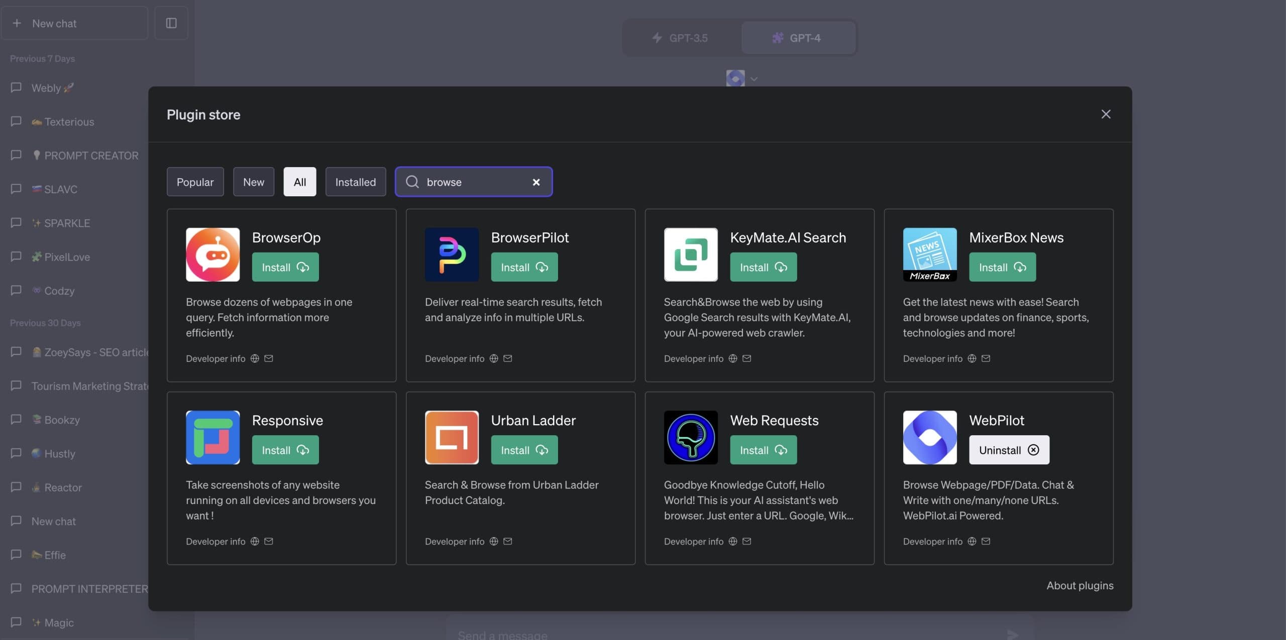 How to make ChatGPT browse the internet, and which plugins to use?
