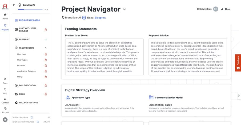 Archie.ai - intelligent software product development assistant
