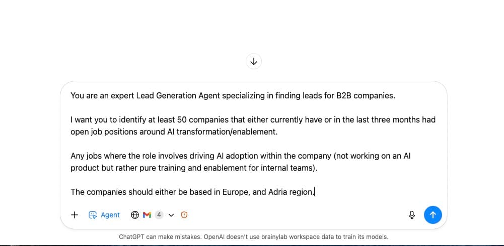 ChatGPT Agent Mode Tutorial: How to Automate Lead Generation and Research