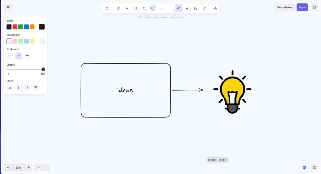 Excalidraw simple whiteboard tool
