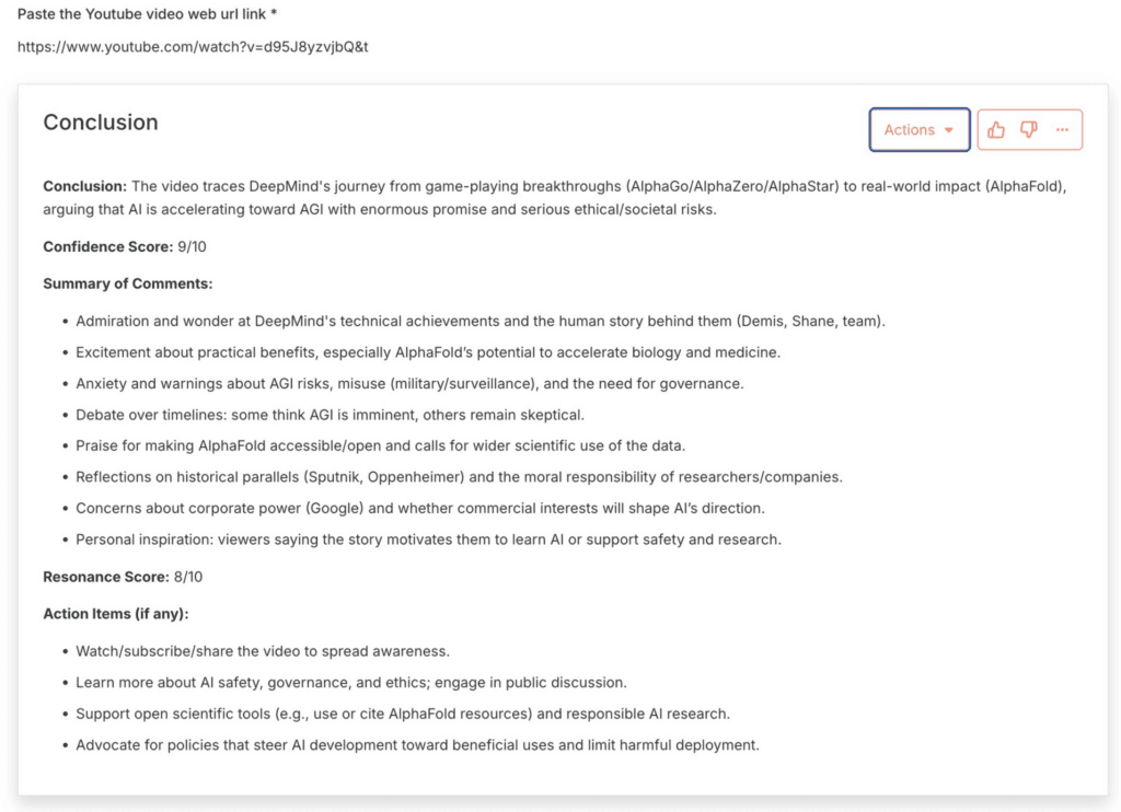 Youtube Video Conclusion AI tool: See comment sentiment before wathcing video