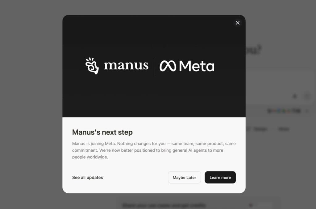 Meta acquired Manus