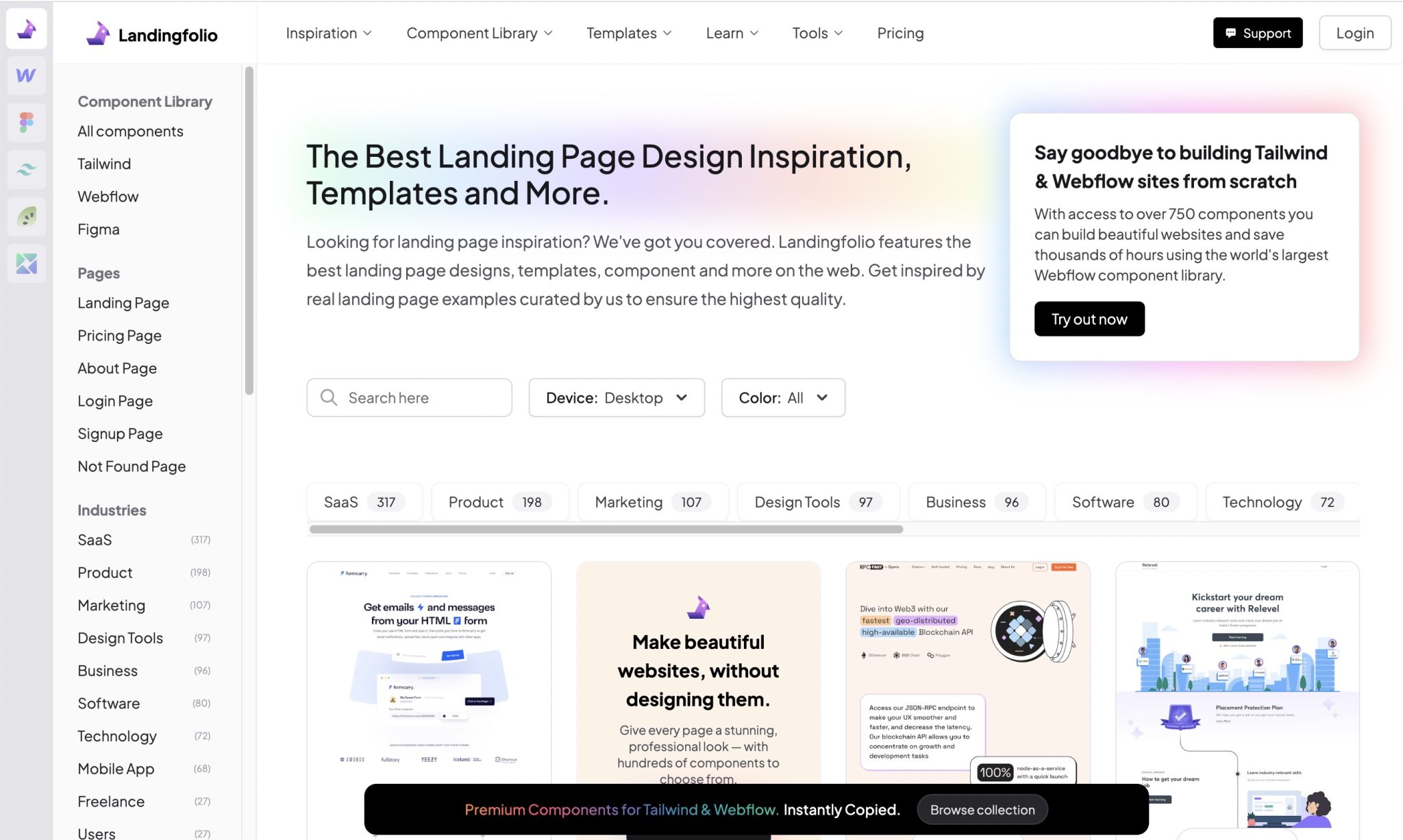 Landingfolio: Landing Page Design Inspiration