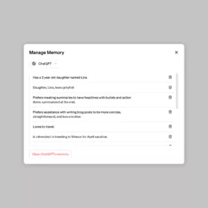 ChatGPT memory