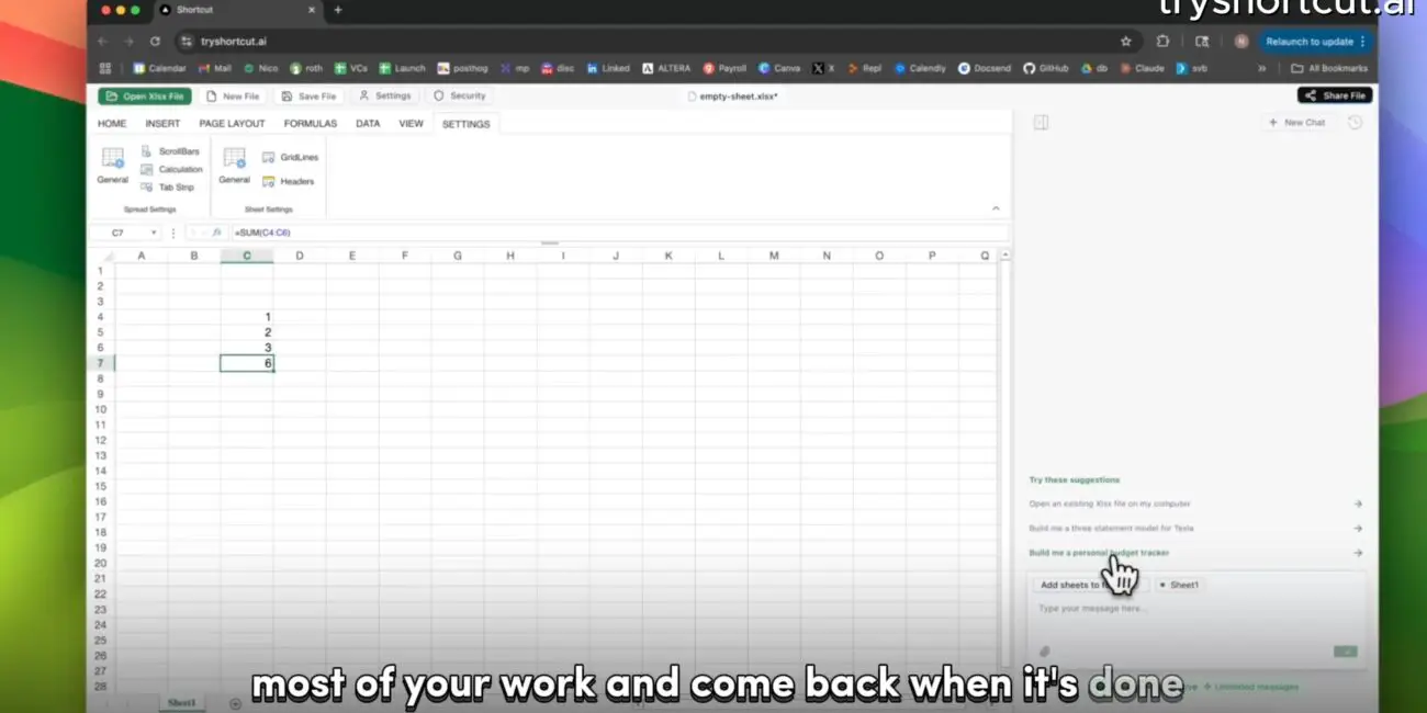 Shortcut AI - Cursor for Excel