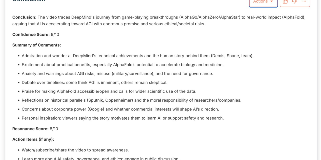 Youtube Video Conclusion AI Tool